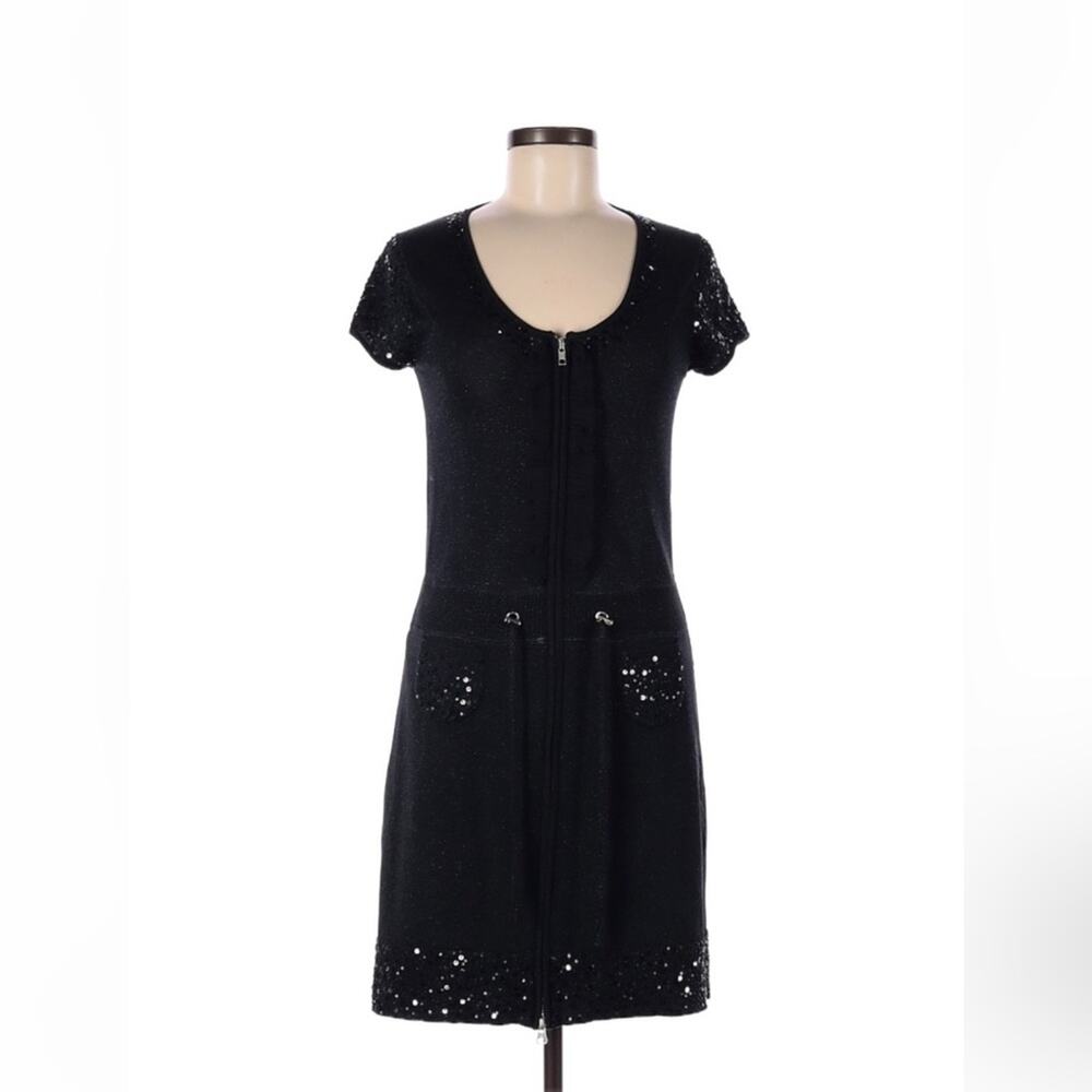 Super Beauty sequin and ruffle zip‎ front dress, size 40 or small
